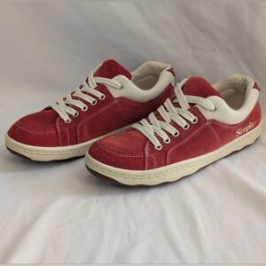 Simple OS Cherry Red Suede Skateboard Sneakers M 7.5 / W 9.5